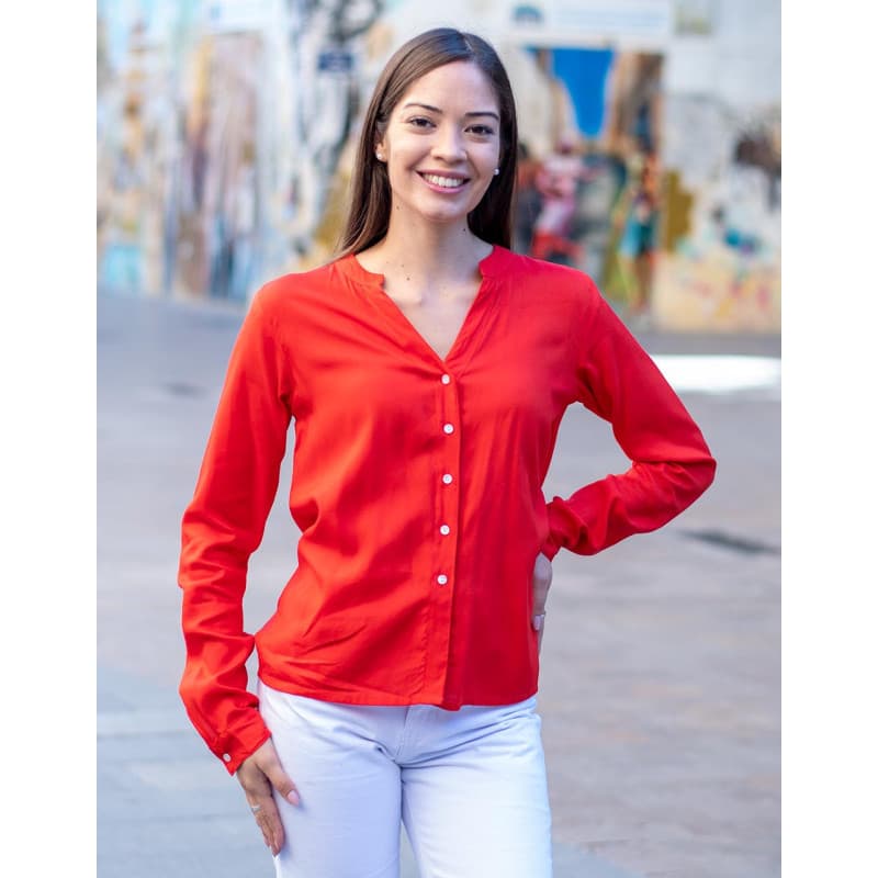 KM0003A - Camisa Abotonada Roja
